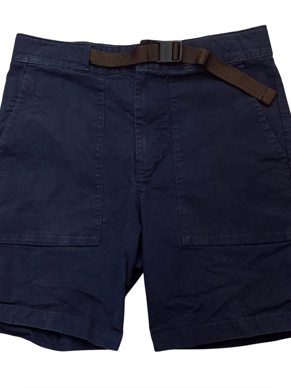 Nike SB Ripstop Belted Chino Shorts Mens 30 Stretch 7" Inseam Skateboard Blue